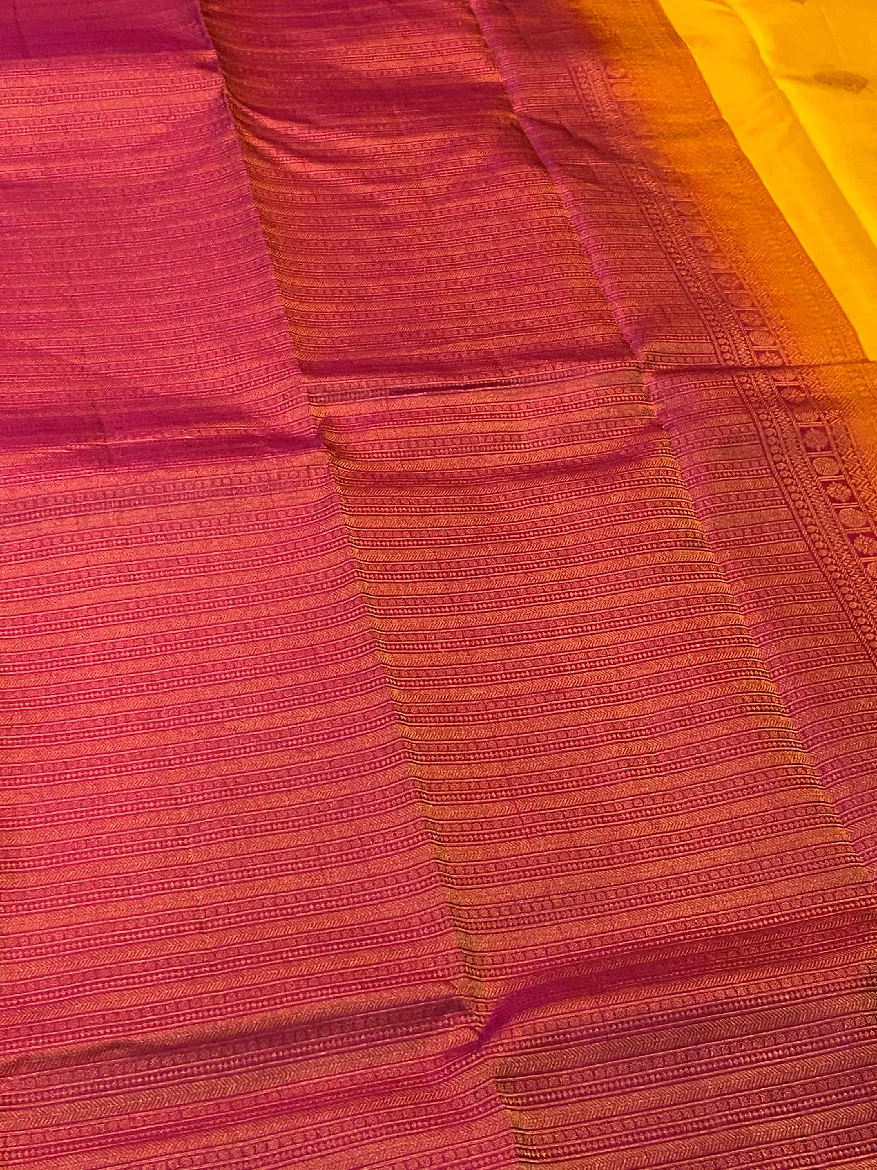 Pure Kanjivaram Silk Saree - Yellow thumbnail 3