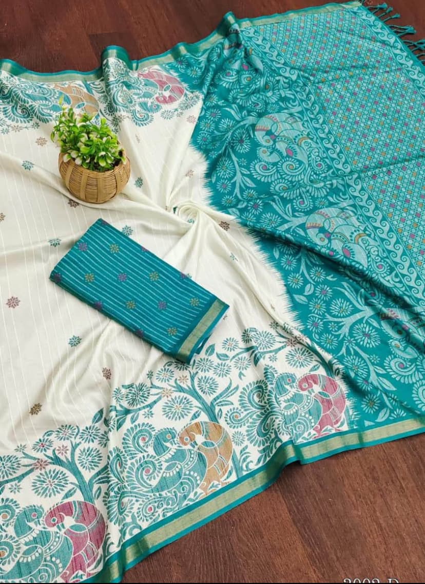 Fancy Tusser Silk Saree