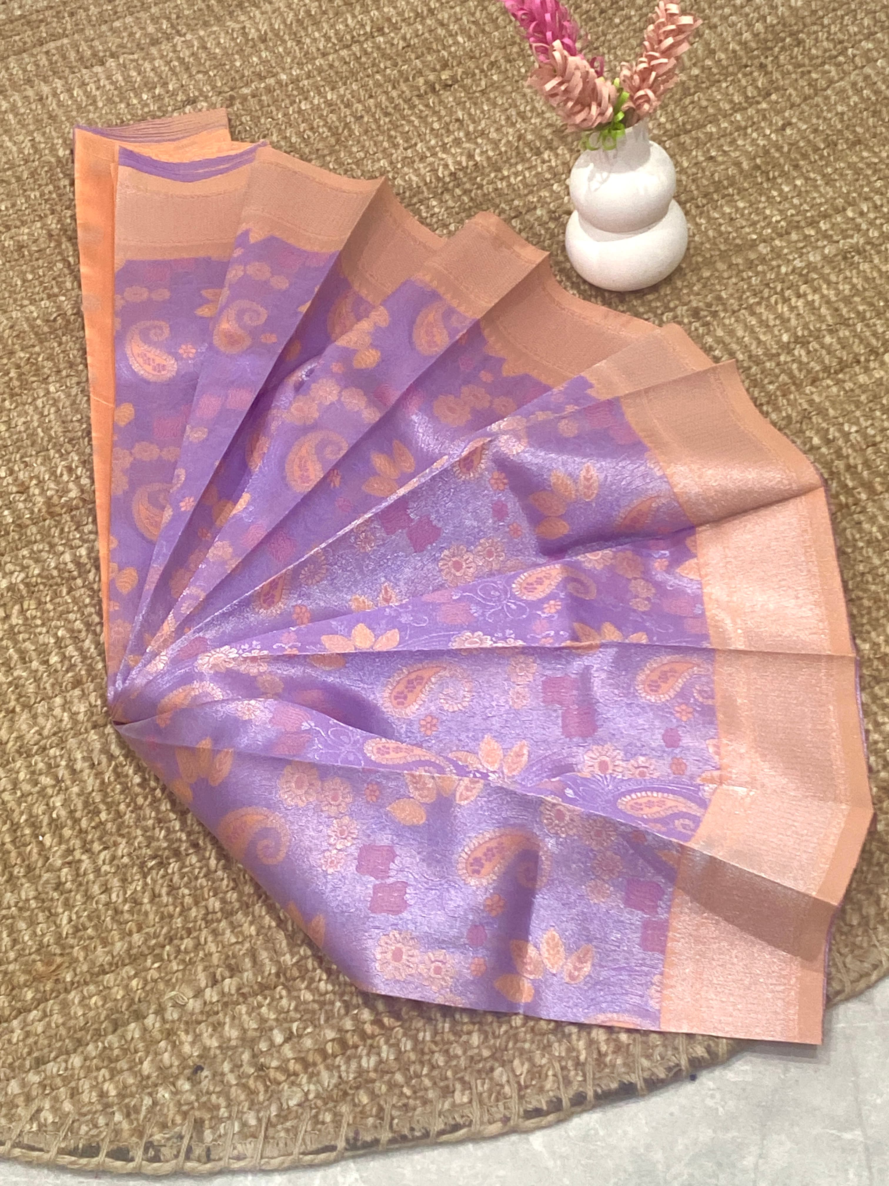 Kanji Semi Silk Saree with Silk Jari thumbnail 2